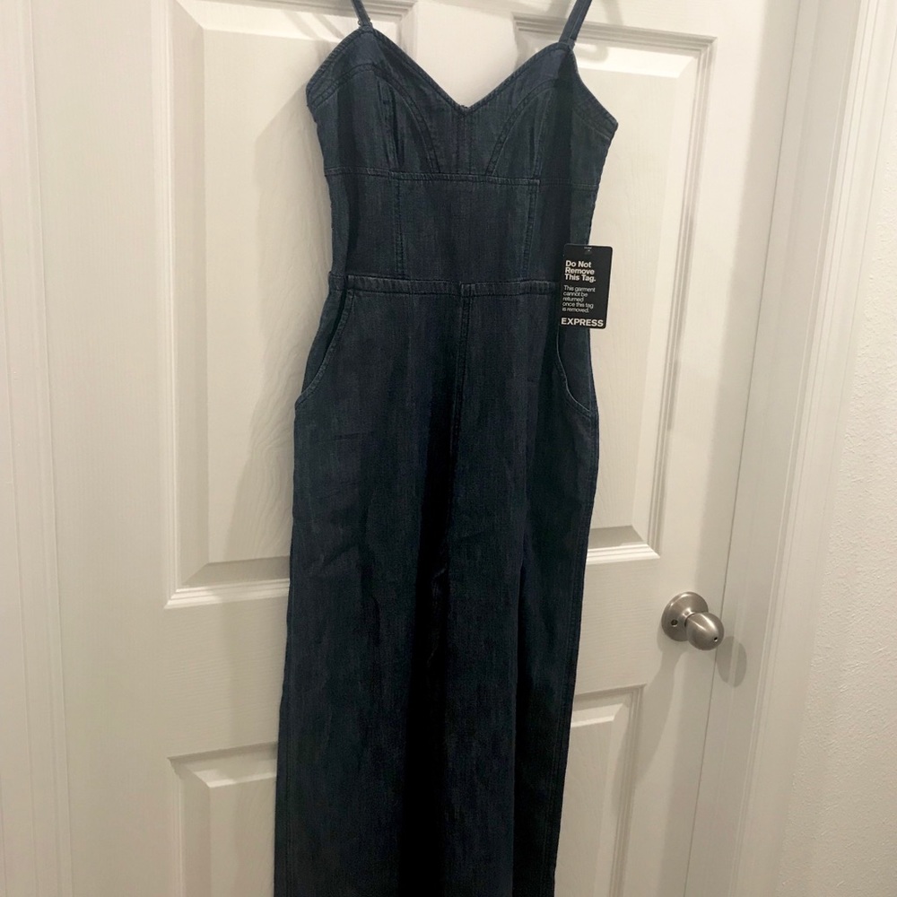 Brand New Express Denim Jumpsuit with Tags